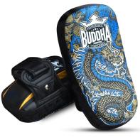 Paraspruzzi per Muay Thai Buddha S curvi in pelle Dragon - blu